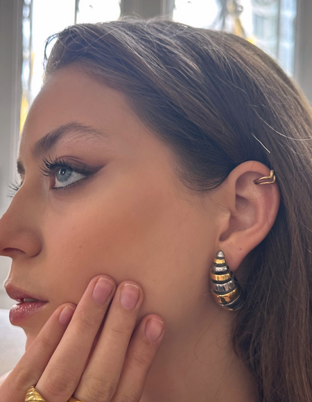 PENDIENTE MUSA GOLD BICOLOR