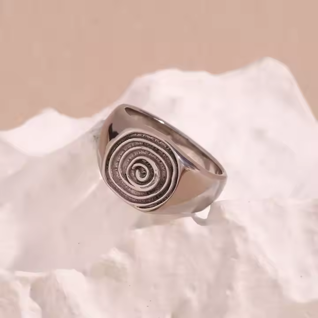 ANILLO AMONITA PLATA
